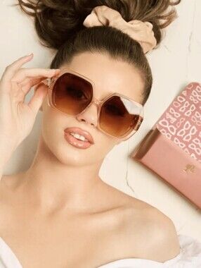 Sol Kyst Barbie Empress Pink Square Sunglasses Nwot